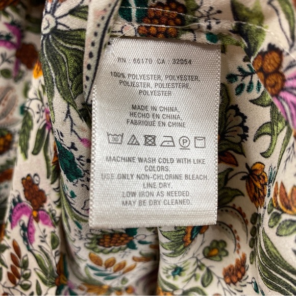 Maeve Smocked High Neck Ruffle Floral Print Blouse Size 10 - Picture 9 of 9